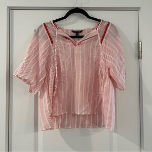 Red and White Stripe Banana Republic Shirt
